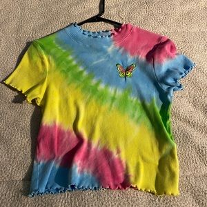 Rainbow crop top.